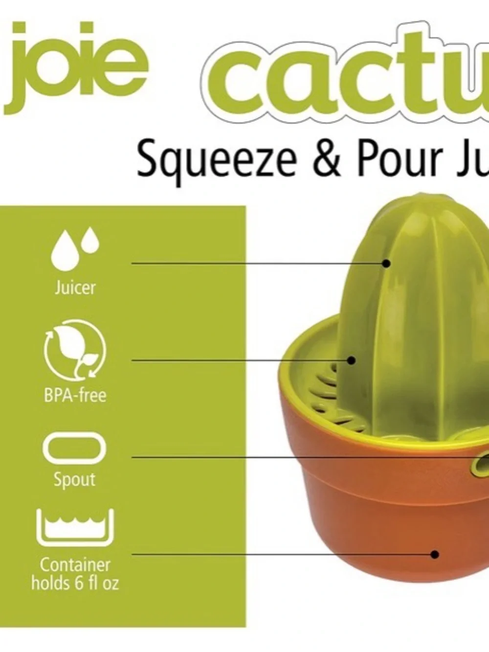 Joie Cactus Citrus Juicer - Lime Green & Terracotta
